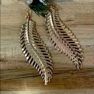 Gold snake leaf earrings